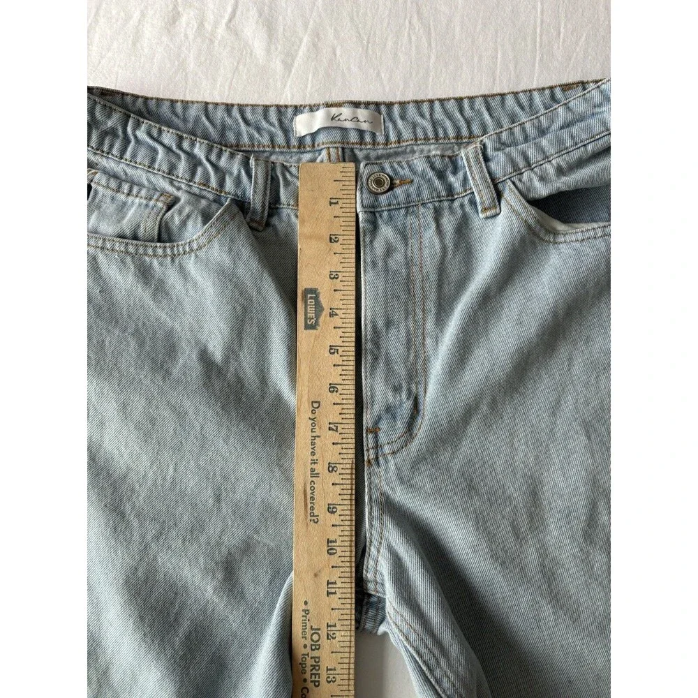 KanCan Jeans Womens 13/30‎ Blue Wide Leg Cropped Ultra High Rise Stretch Baggy